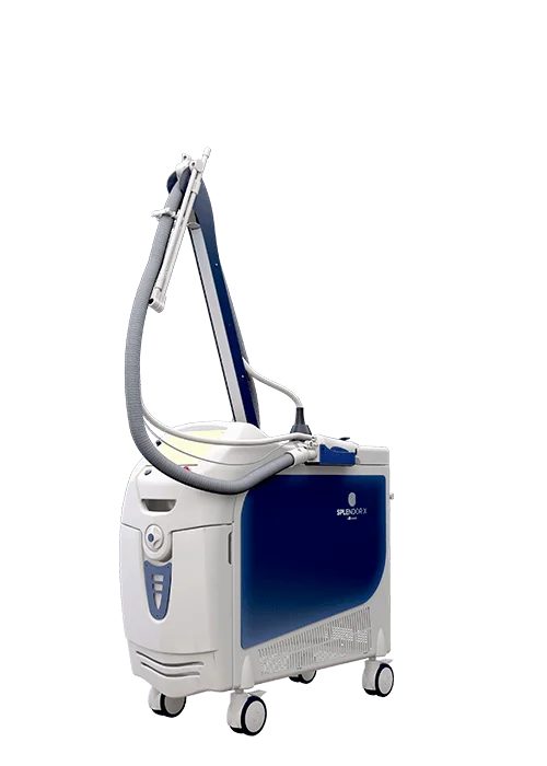 Laser treatment machine with adjustable arm attachments.