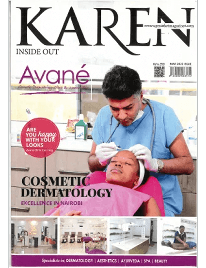 Cosmetic dermatology featured in magazine cover.