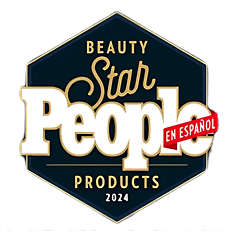Beauty products logo featuring Spanish language text.