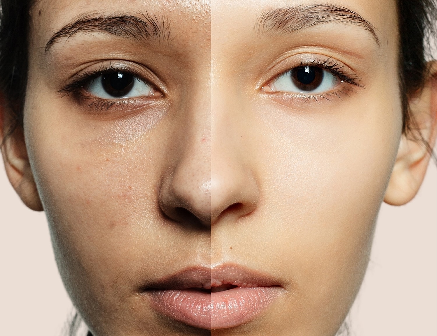 Close-up of a woman with closed eyes.