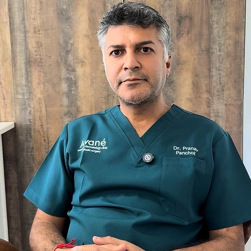 Doctor discussing skincare and acne solutions.